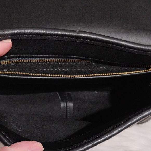 SALE! Coach Vintage 9092 Tribeca Black Leather Flap Shoulder Bag & Hangtag - Picture 13 of 17